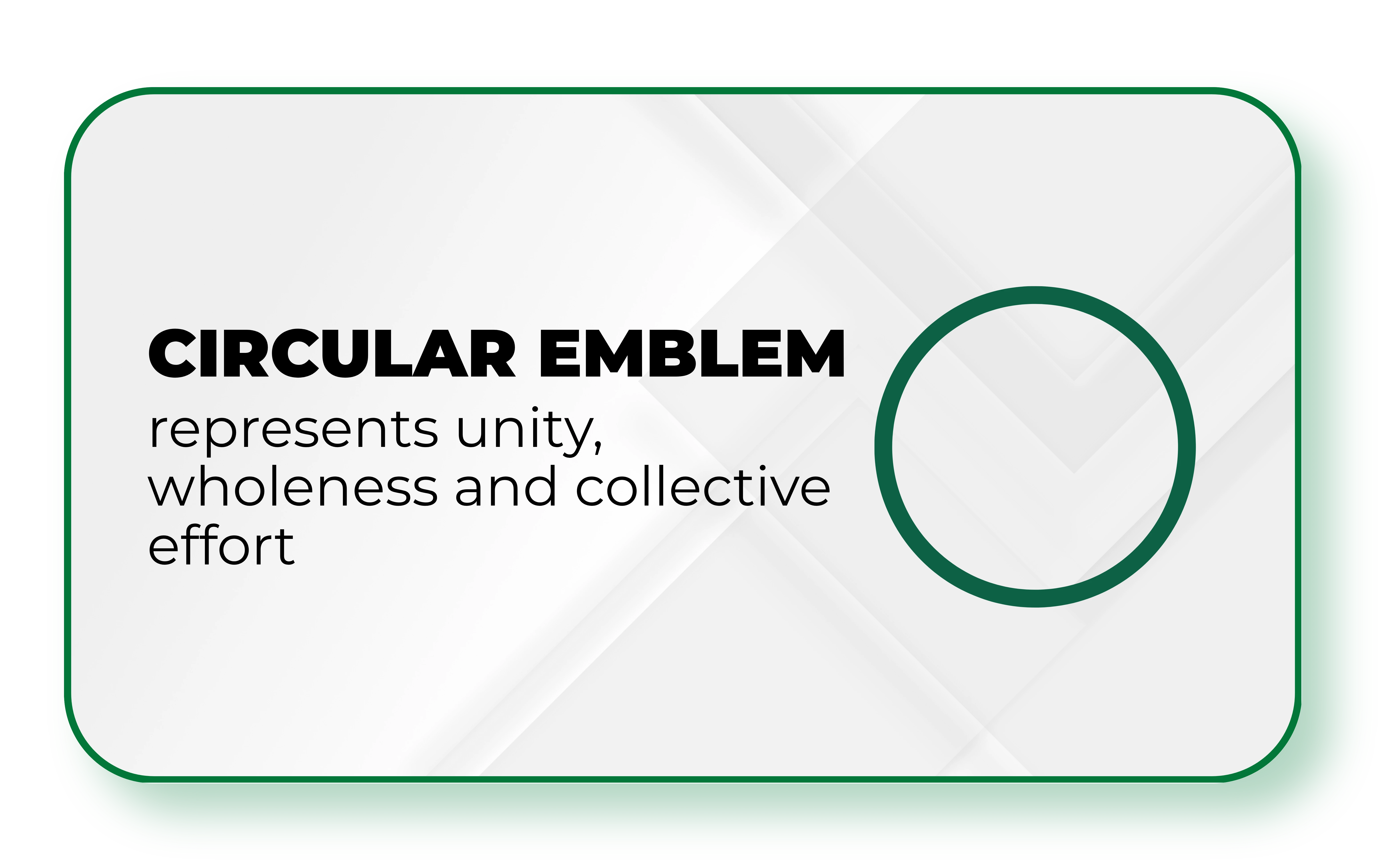 Circular Emblem — unity, wholeness and collective effort
